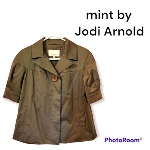 🪷 Mint by Jodi Arnold ruffle cap sleeve blazer coat, Size 2